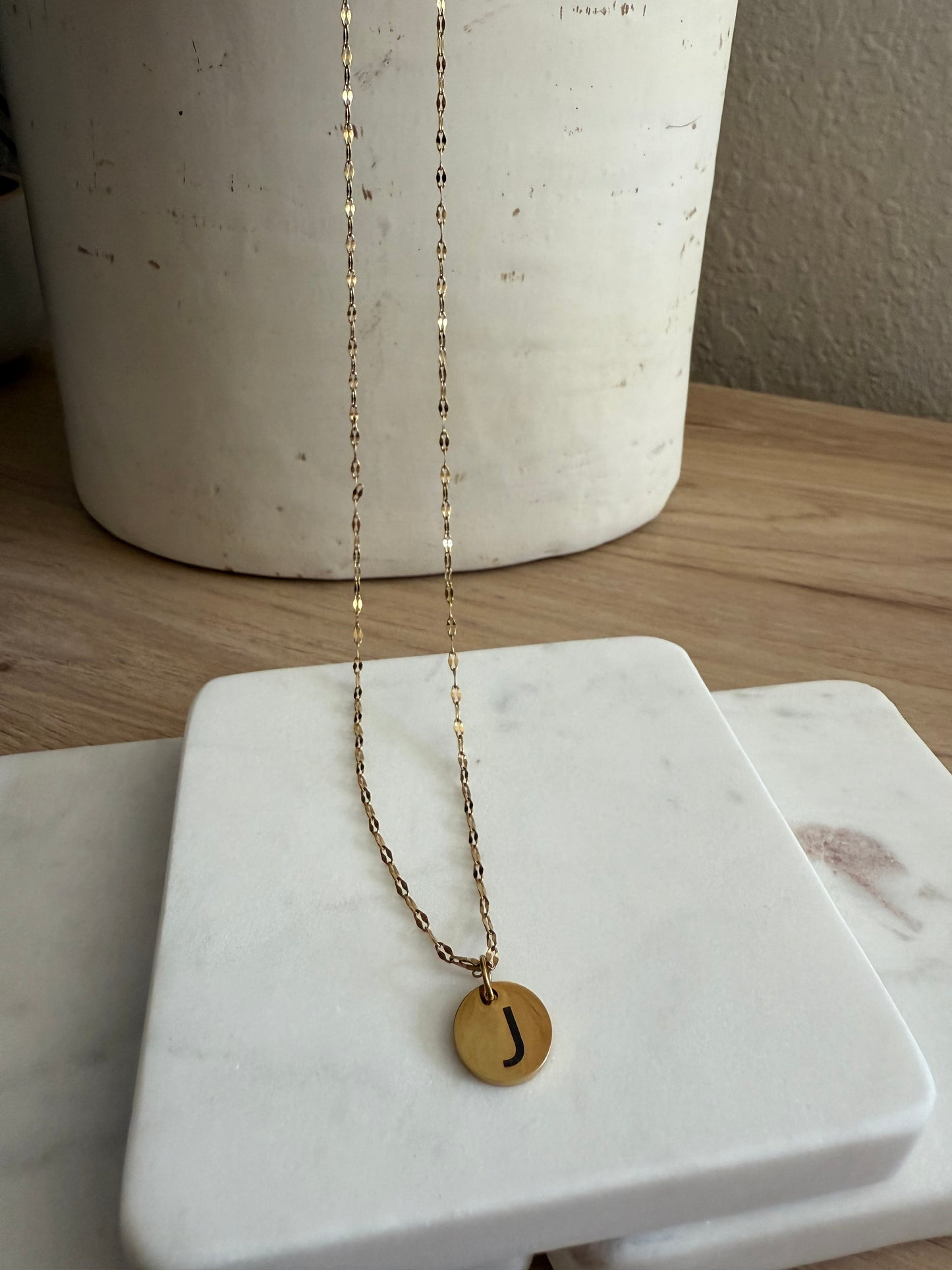 Initial Necklace Dainty Lip Chain