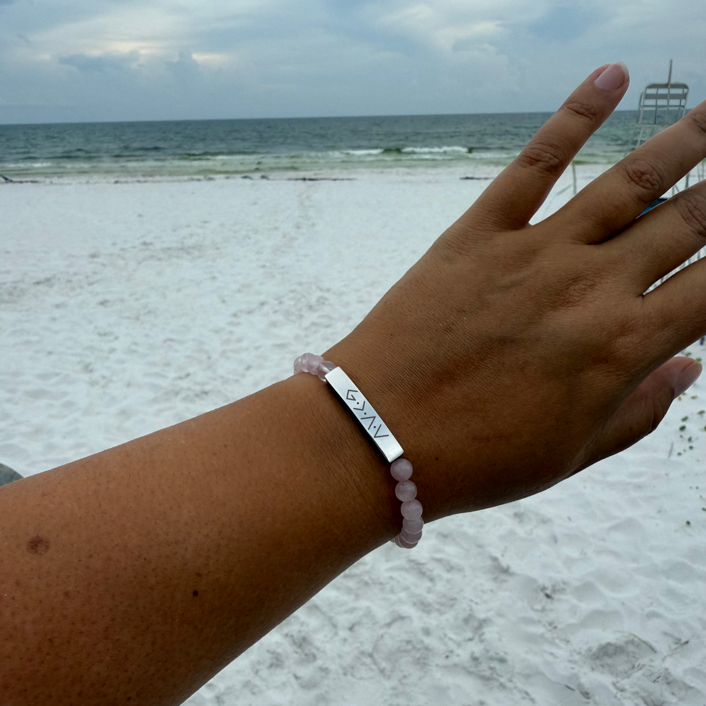 God Is Greater Than The Highs and Lows Natural Earth Stone Bracelet