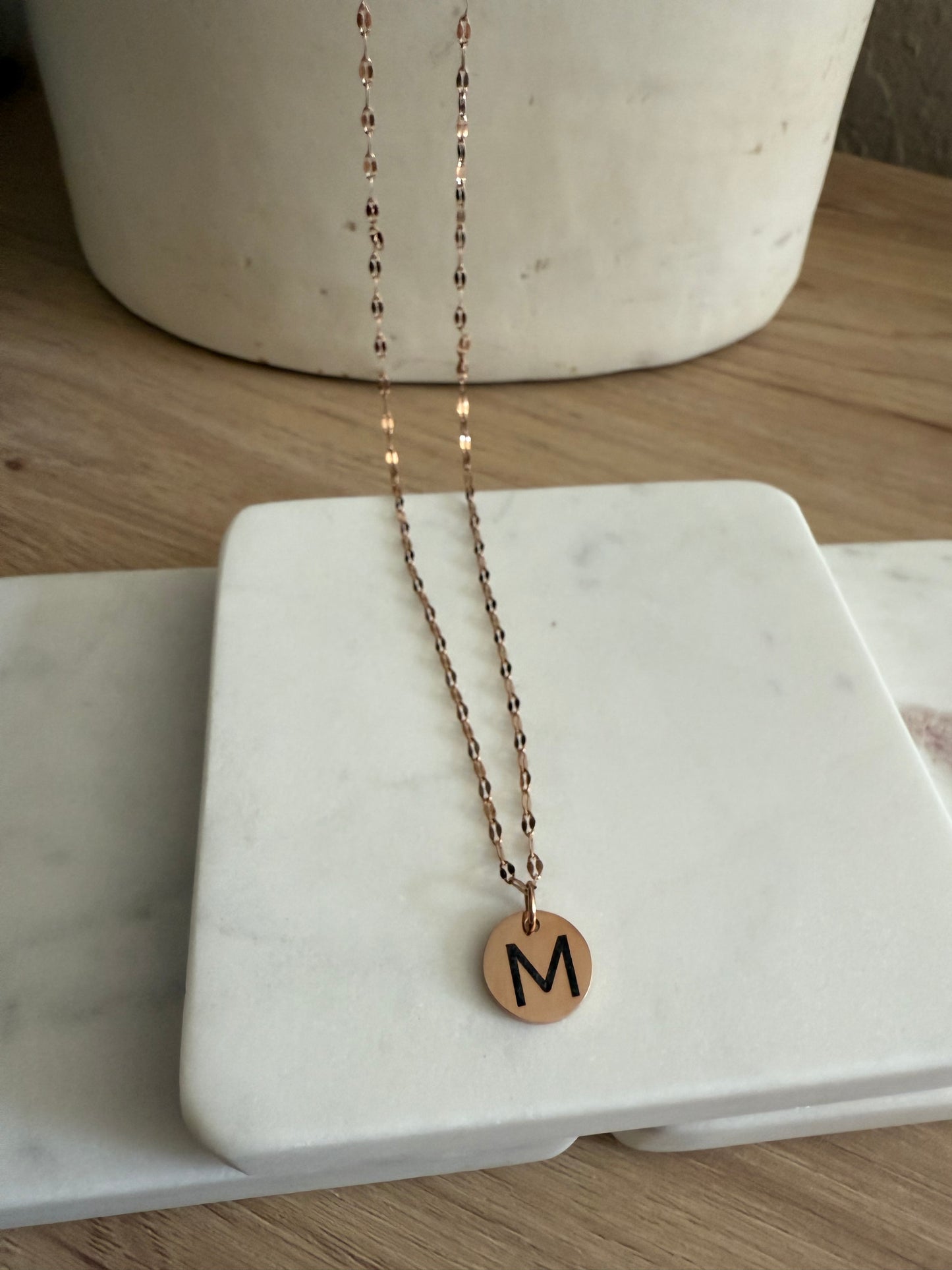 Initial Necklace Dainty Lip Chain