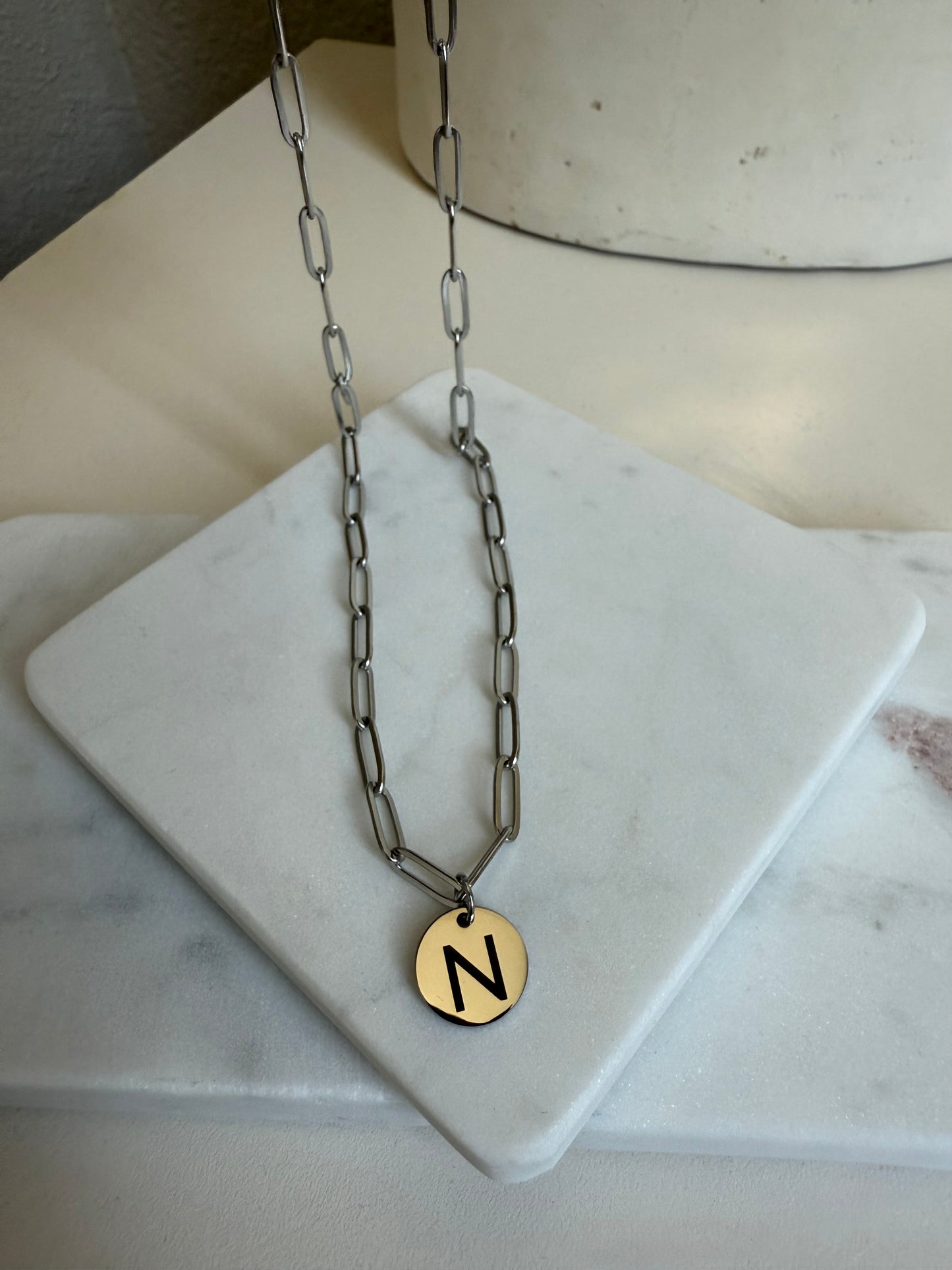 Initial Necklace Paper Clip