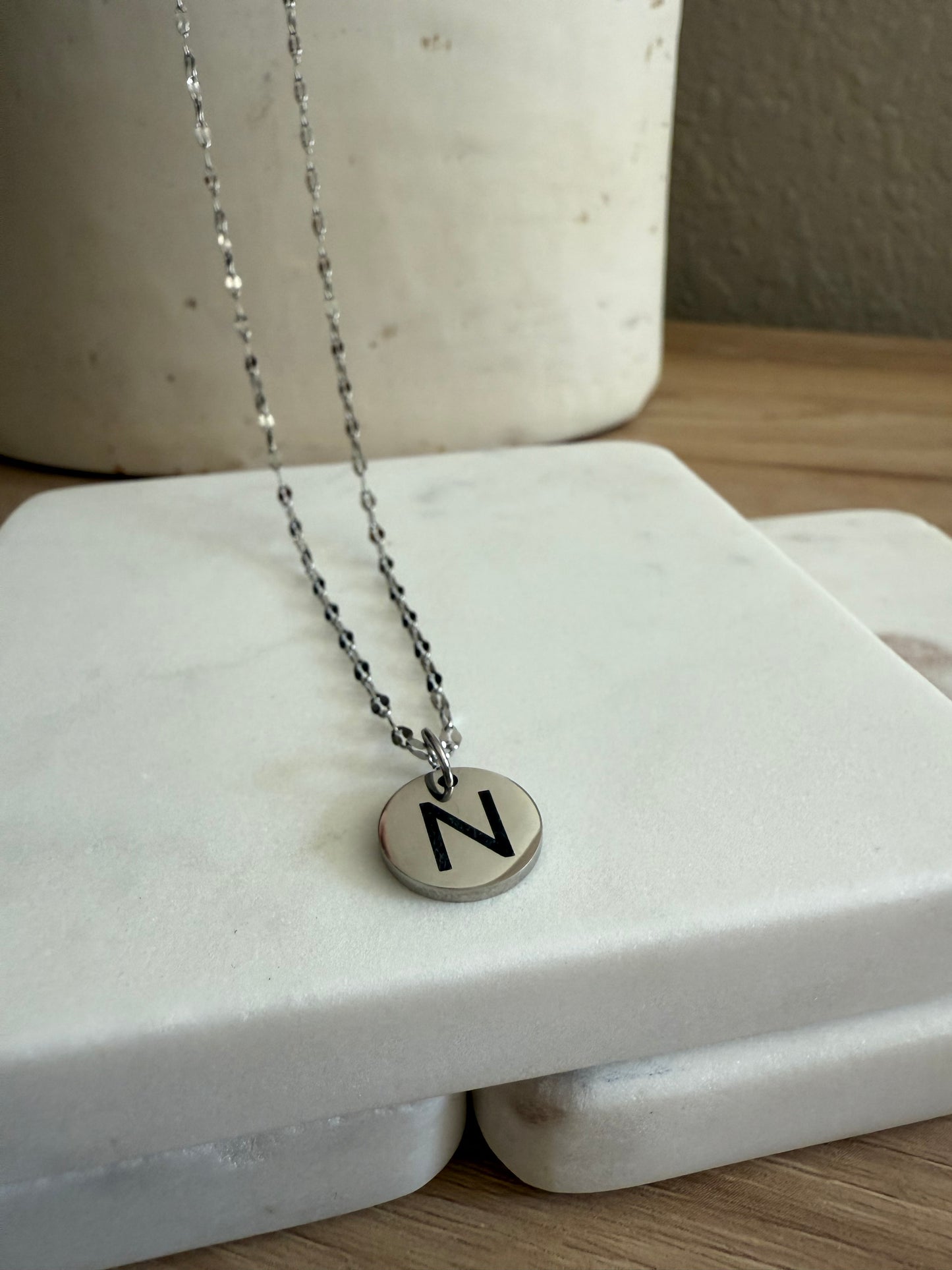 Initial Necklace Dainty Lip Chain