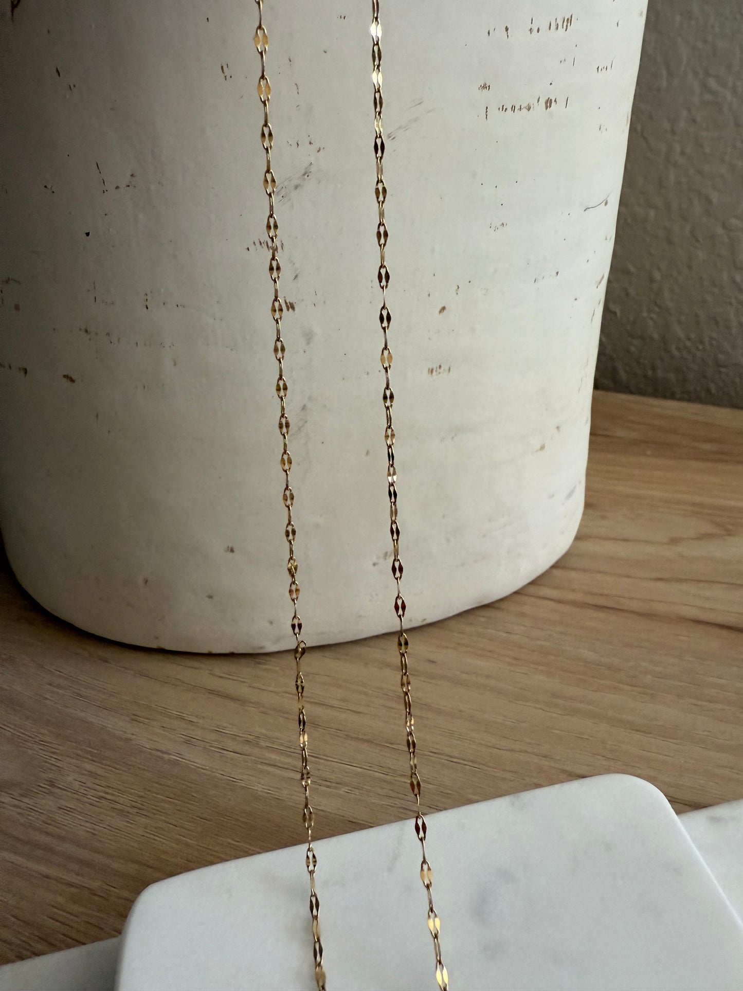 Initial Necklace Dainty Lip Chain