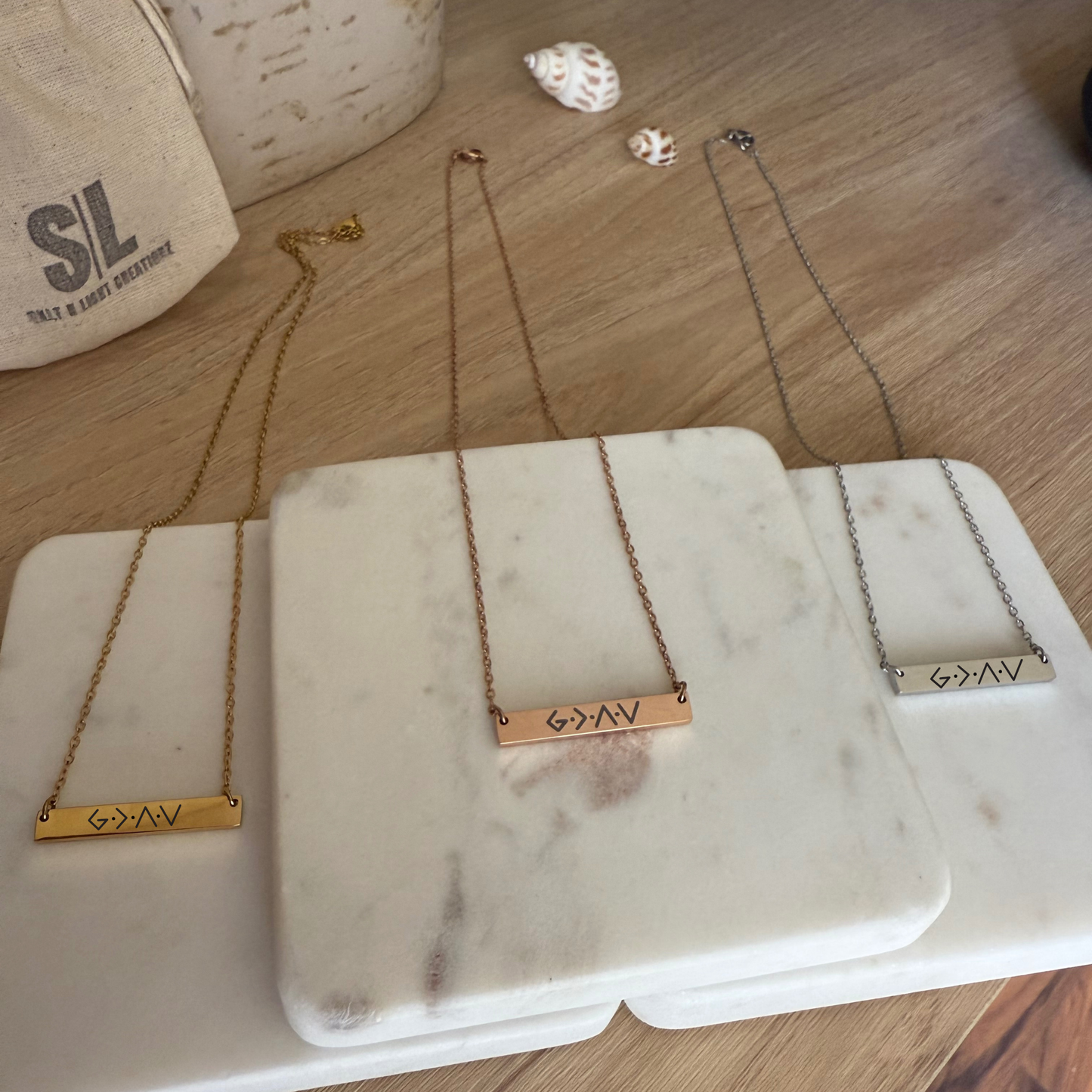 GOD IS GREATER THAN THE HIGHS AND LOWS Bar Necklace