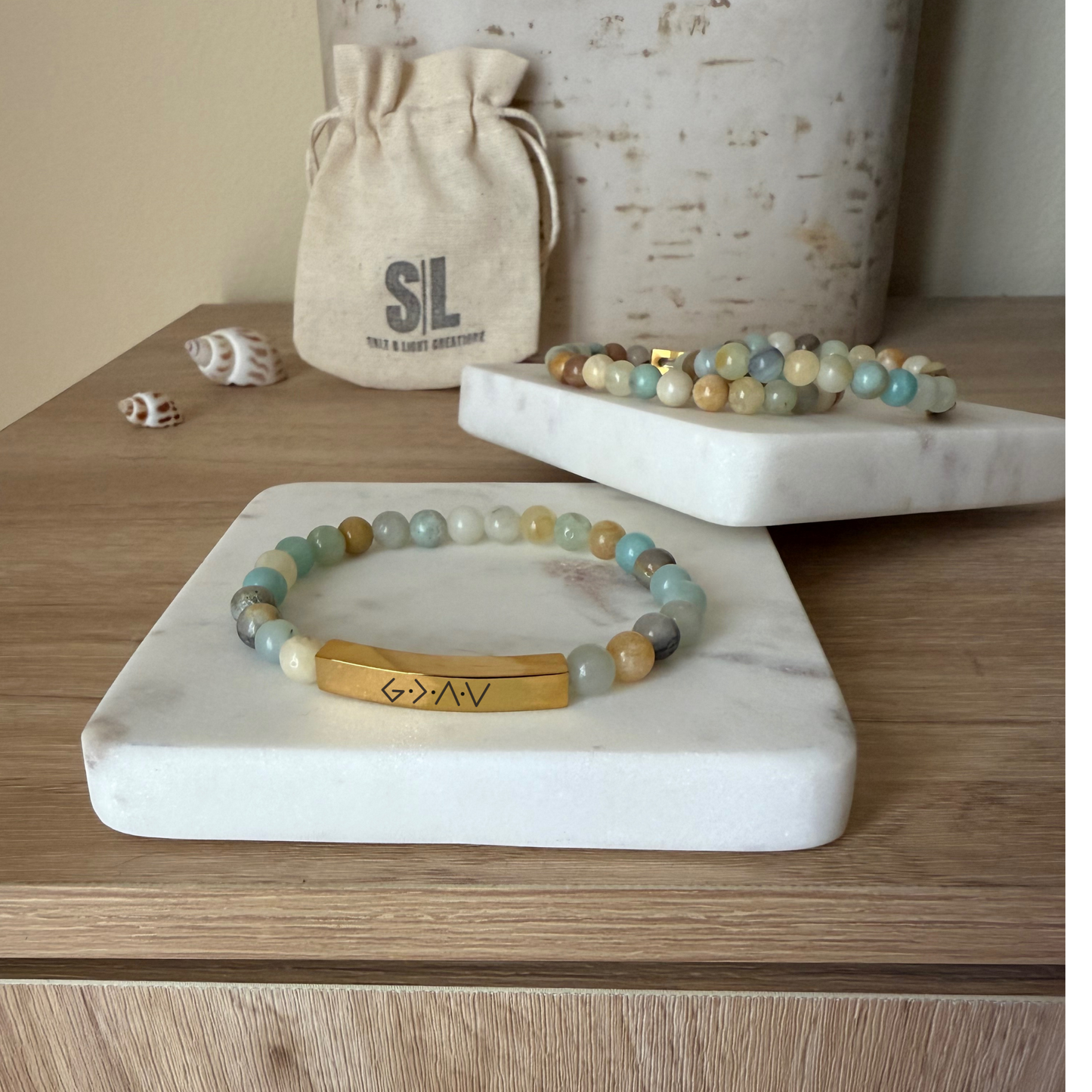 God Is Greater Than The Highs and Lows Natural Earth Stone Bracelet