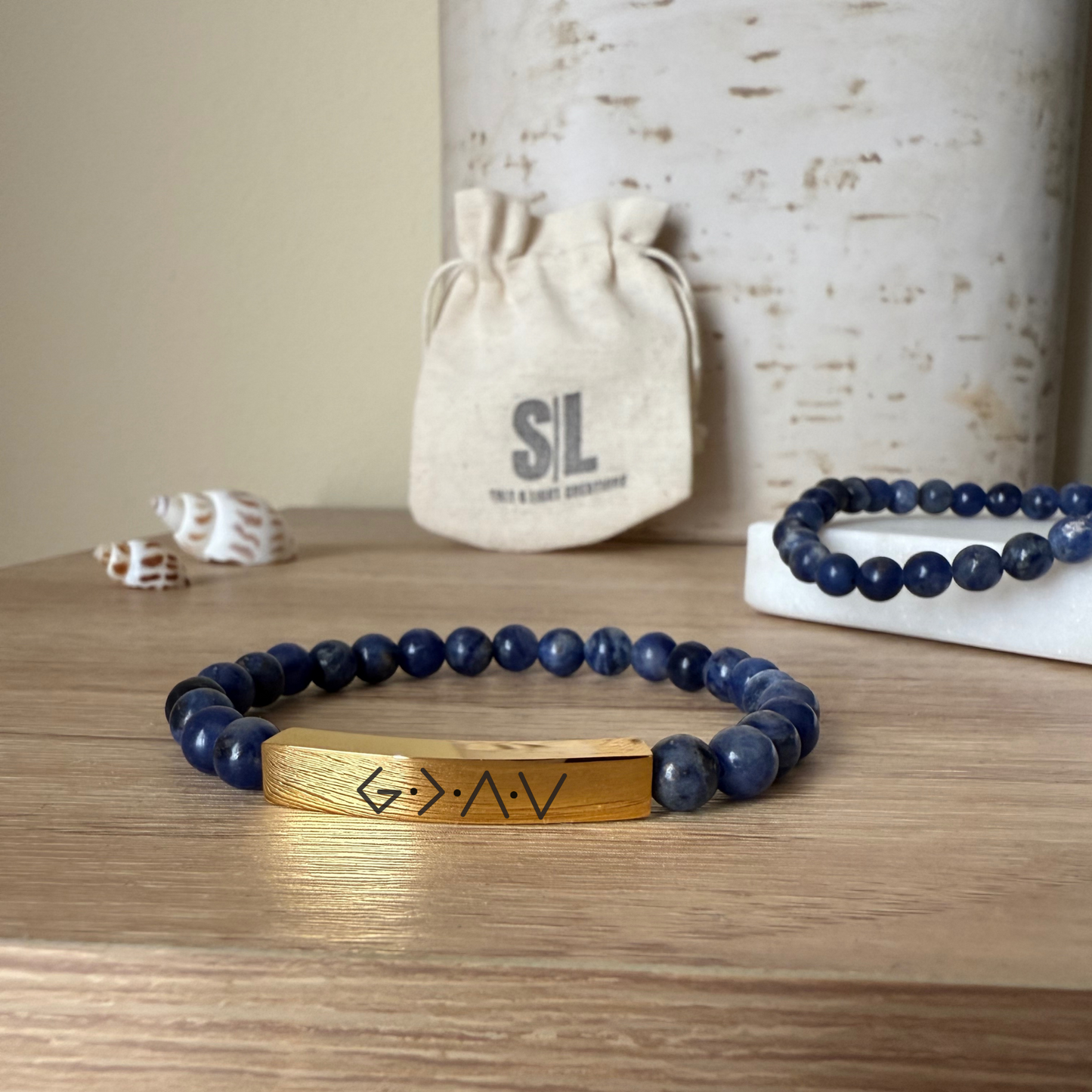God Is Greater Than The Highs and Lows Natural Earth Stone Bracelet