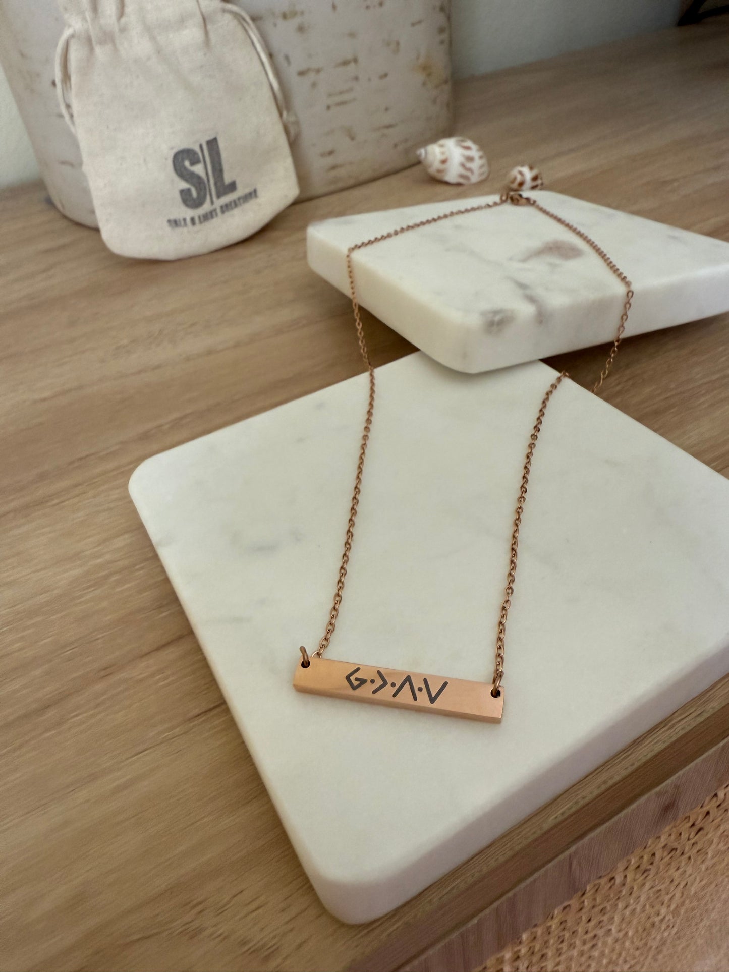 GOD IS GREATER THAN THE HIGHS AND LOWS Bar Necklace