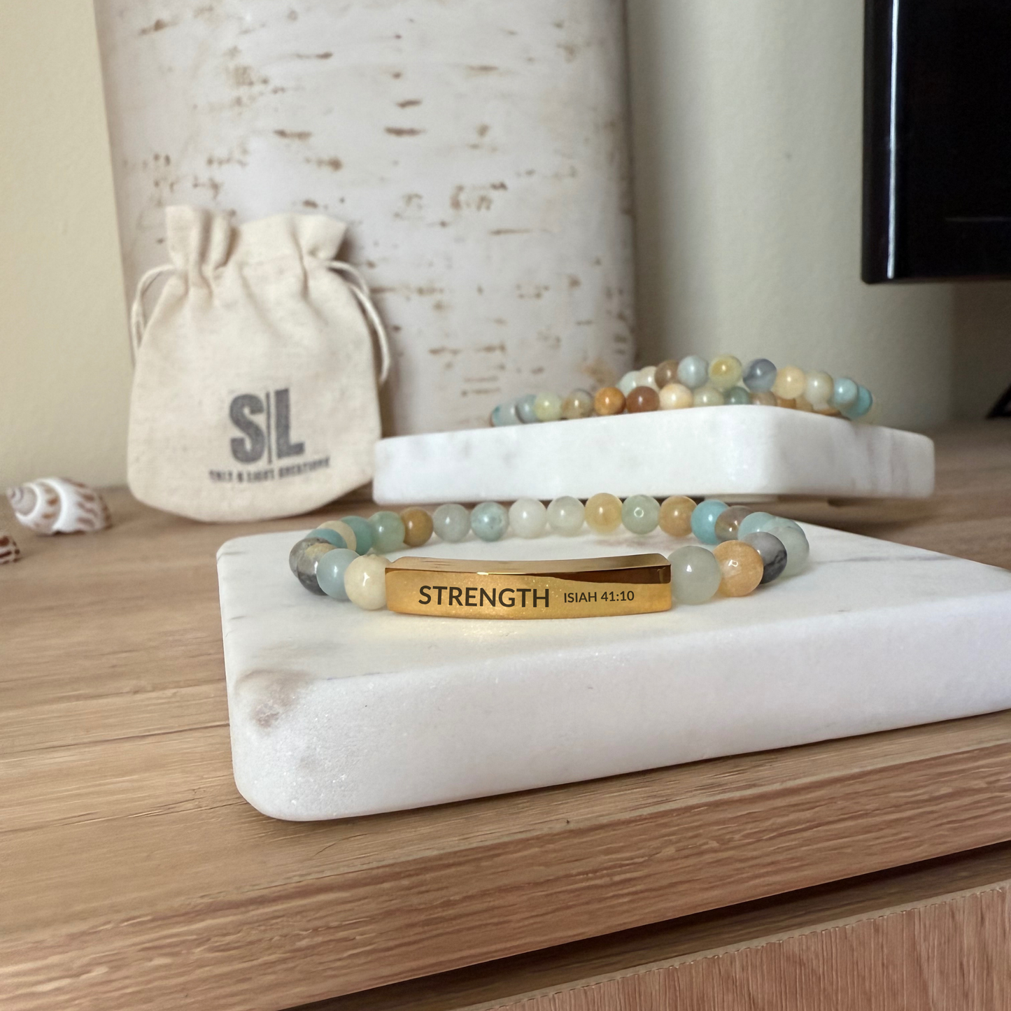 STRENGTH Natural Earth Stone Bracelet