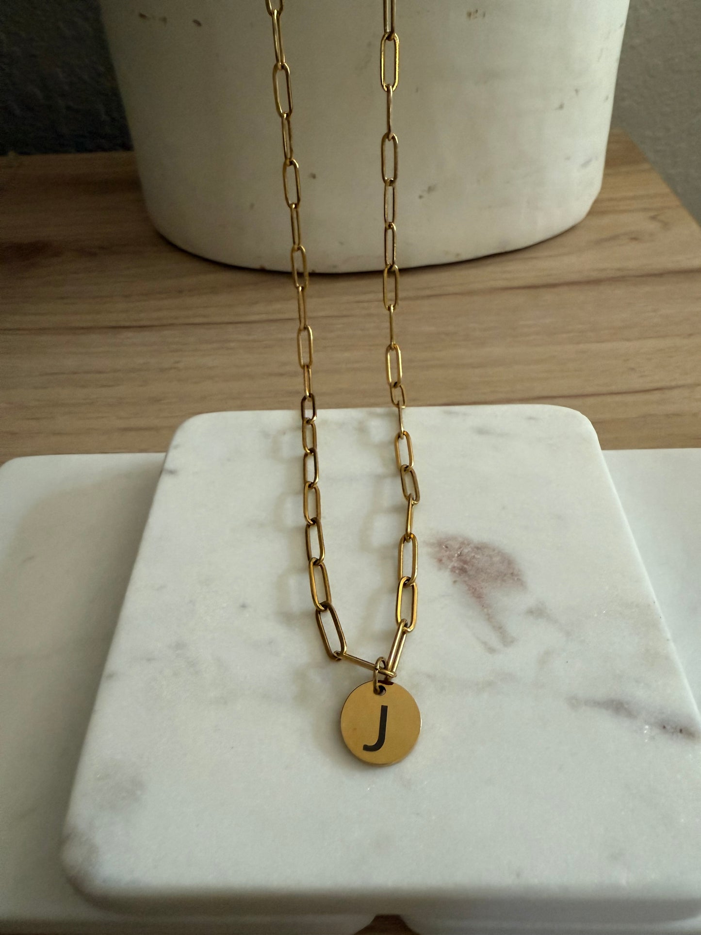 Initial Necklace Paper Clip
