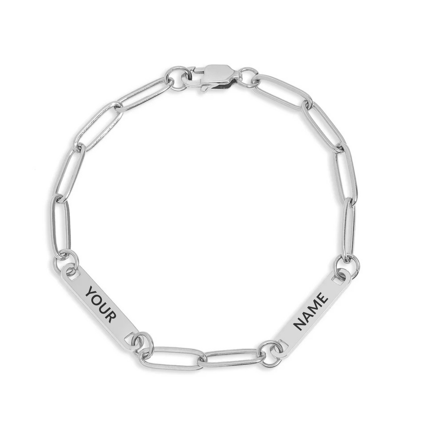 PERSONALIZED PAPERCLIP BAR BRACELET