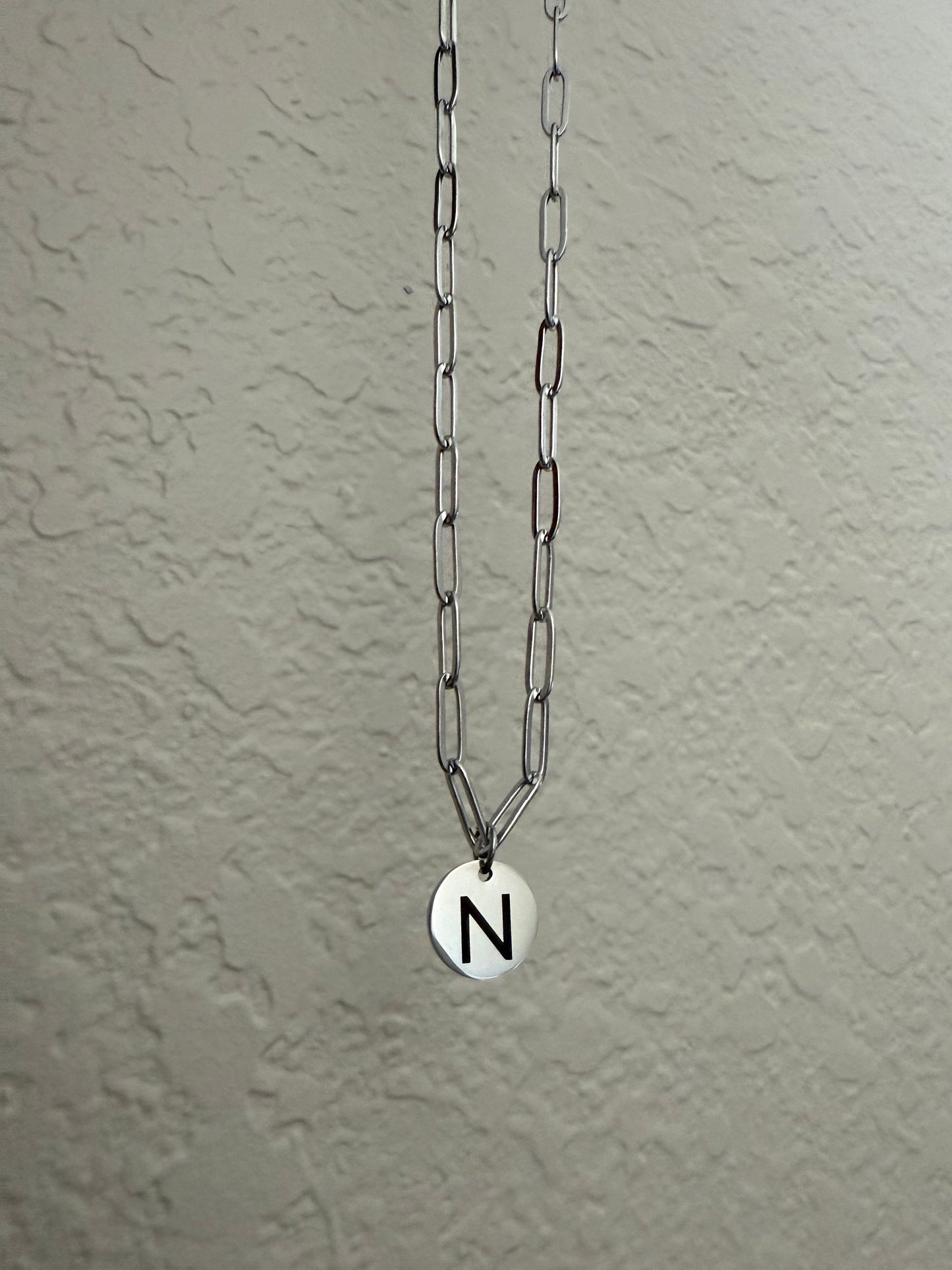 Initial Necklace Paper Clip