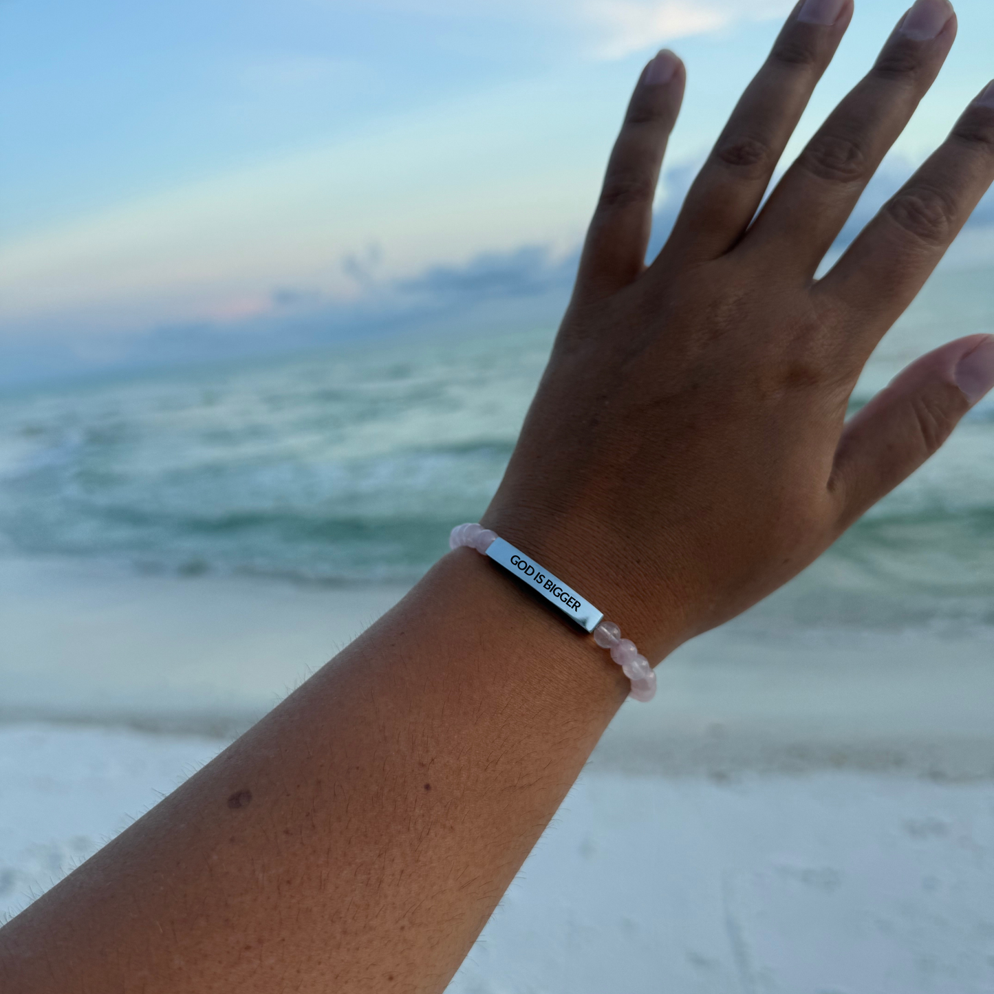GOD IS BIGGER Natural Earth Stone Bracelet