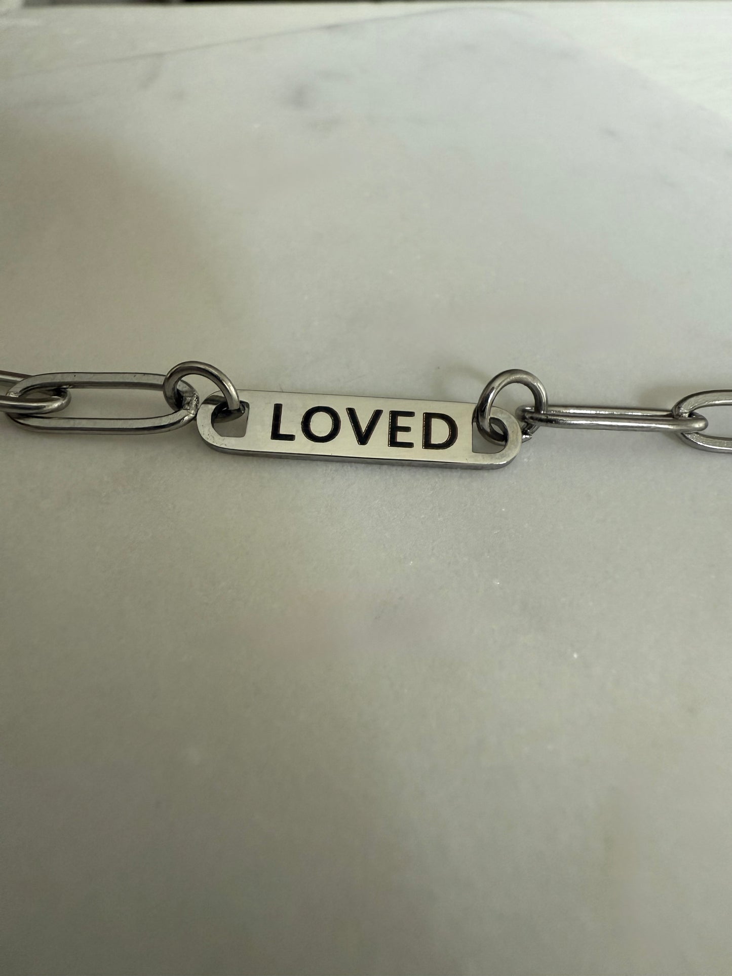 LOVED Paperclip Bracelet