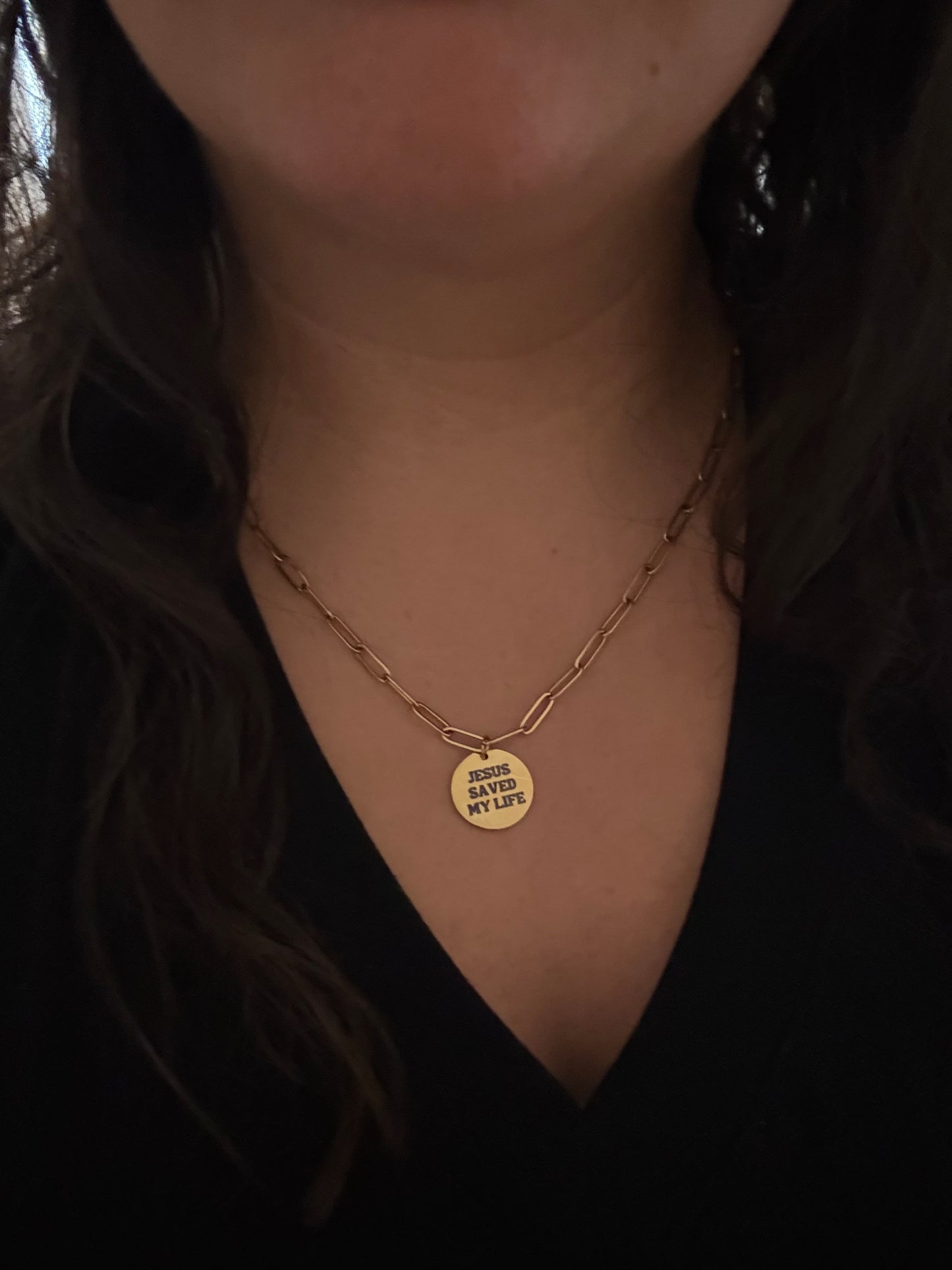 JESUS SAVES Paper Clip Necklace