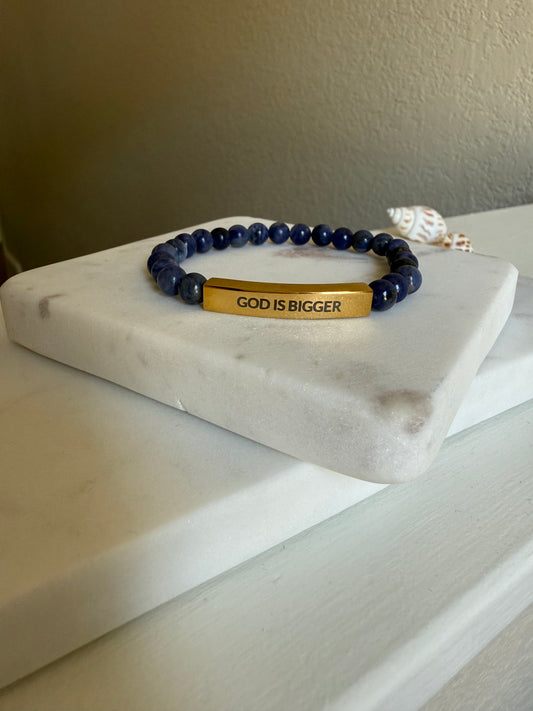 GOD IS BIGGER Natural Earth Stone Bracelet