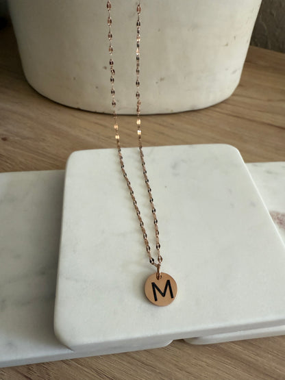 Initial Necklace Dainty Lip Chain