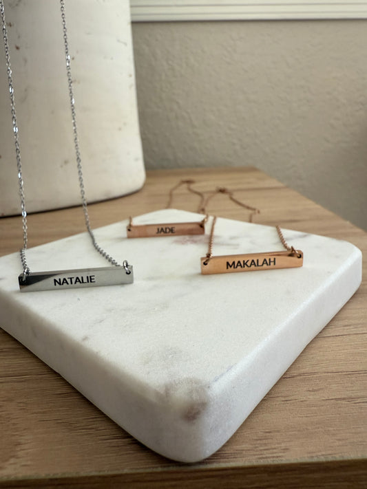 CUSTOM NAME BAR NECKLACE