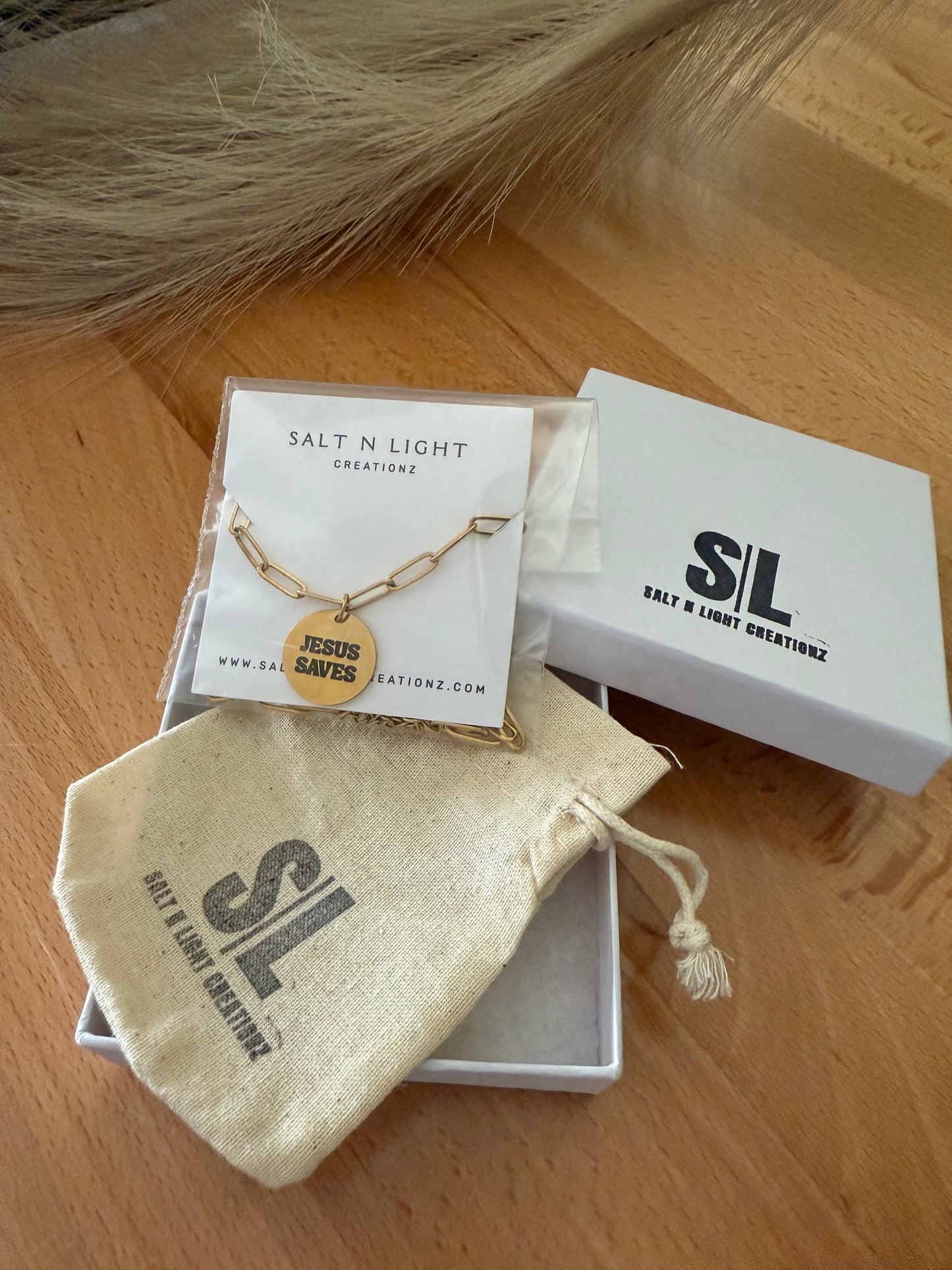 JESUS SAVES Paper Clip Necklace