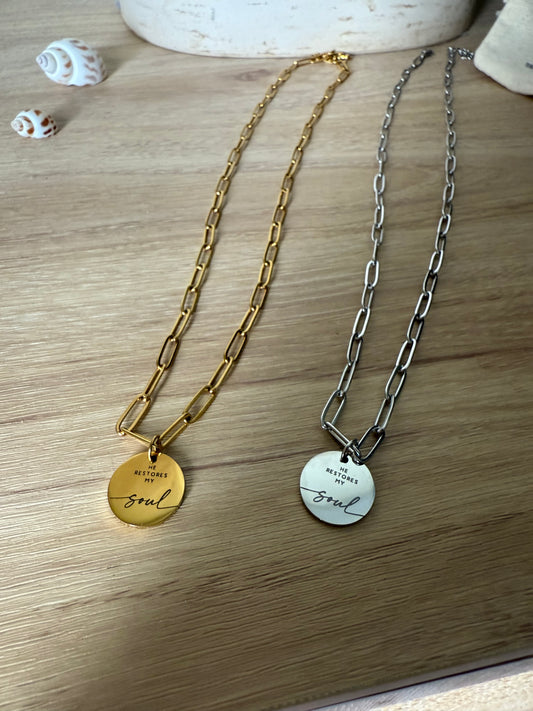 HE RESTORES MY SOUL Necklace