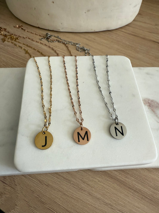 Initial Necklace Dainty Lip Chain