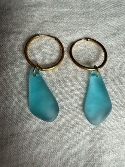 Turquoise Bay Sea Glass Earrings