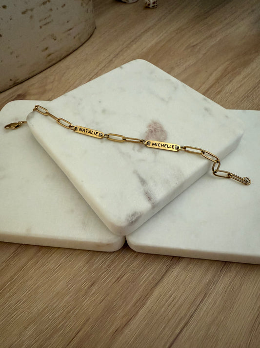 PERSONALIZED PAPERCLIP BAR BRACELET