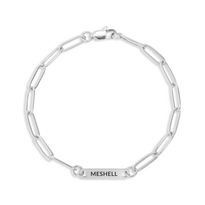 PERSONALIZED PAPERCLIP BAR BRACELET