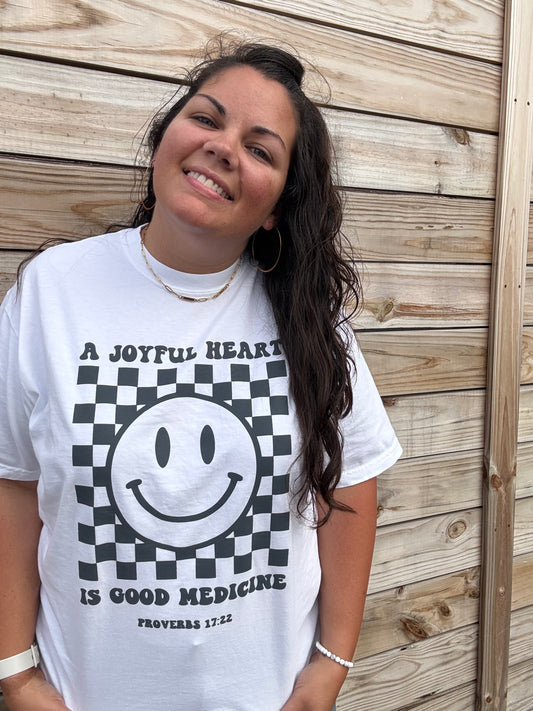 A JOYFUL HEART COMFORT COLORS WHITE TEE