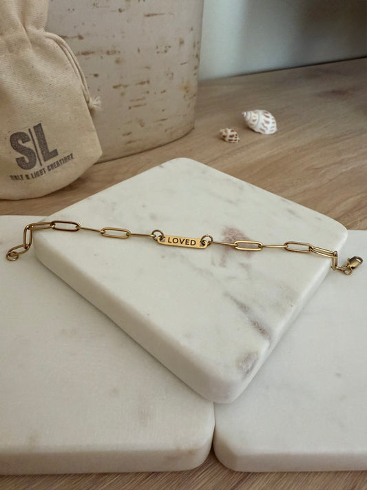 LOVED Paperclip Bracelet