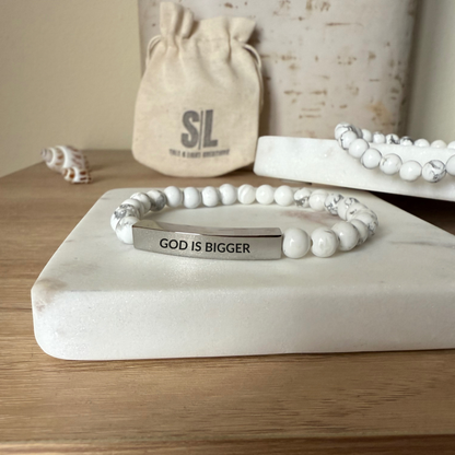 GOD IS BIGGER Natural Earth Stone Bracelet