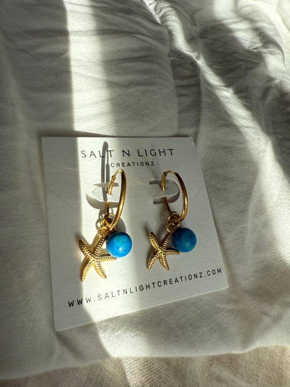 STARFISH TURQUOISE STONE EARRINGS