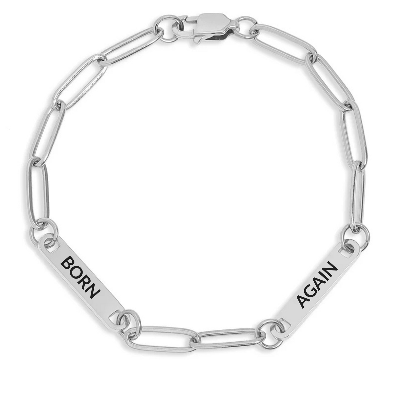 BORN AGAIN Identity Paperclip Bracelet