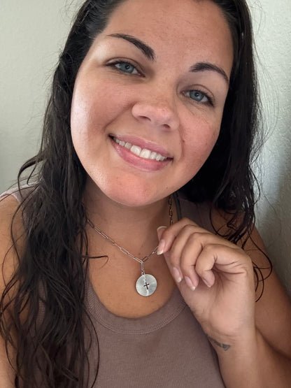 NEW Sun Burst Cross Paper Clip Necklace