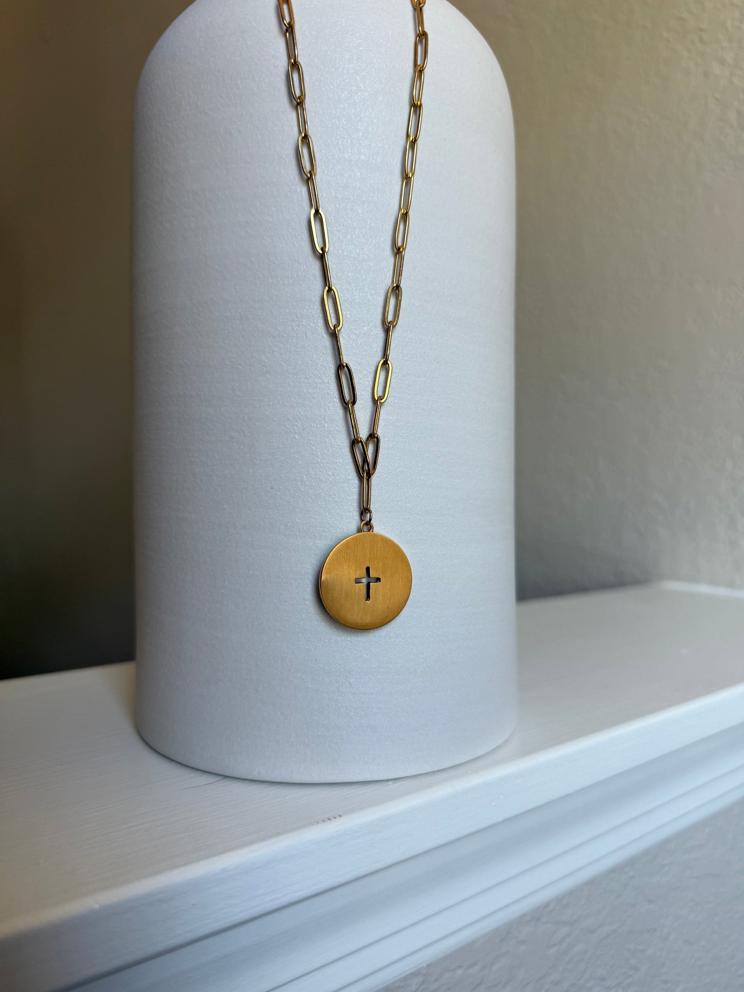 NEW Sun Burst Cross Paper Clip Necklace