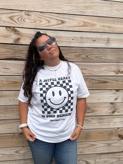 A JOYFUL HEART COMFORT COLORS WHITE TEE