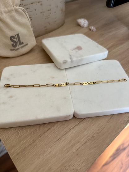 BORN AGAIN Identity Paperclip Bracelet
