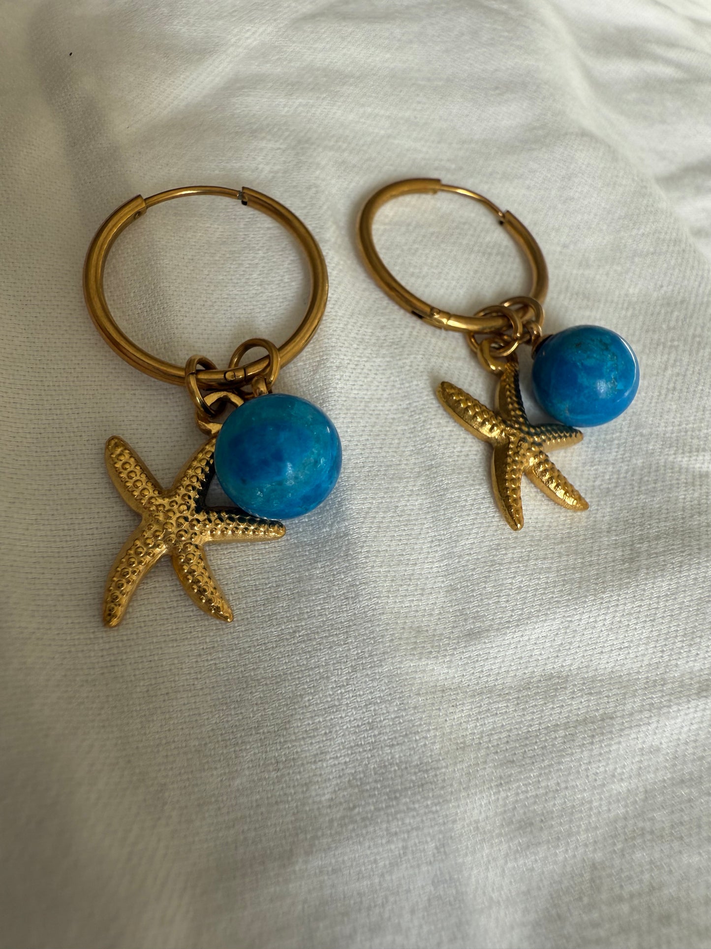STARFISH TURQUOISE STONE EARRINGS