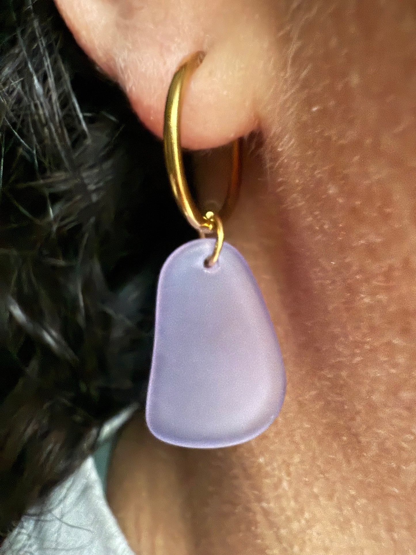 Purple Sea Glass Earrings