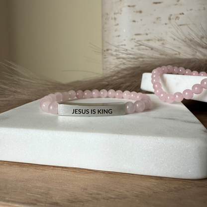 JESUS IS KING Natural Earth Stone Bracelet