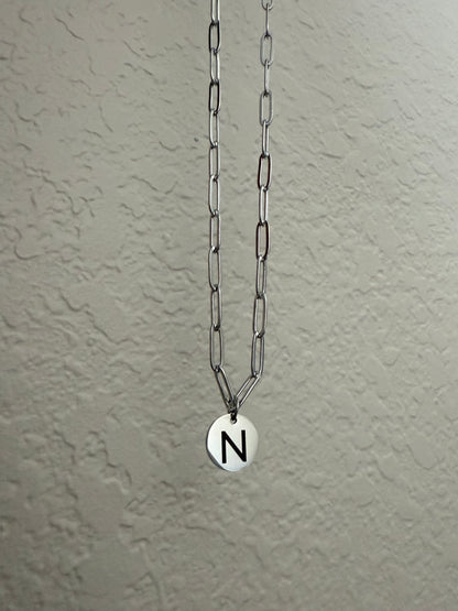 Initial Necklace Paper Clip