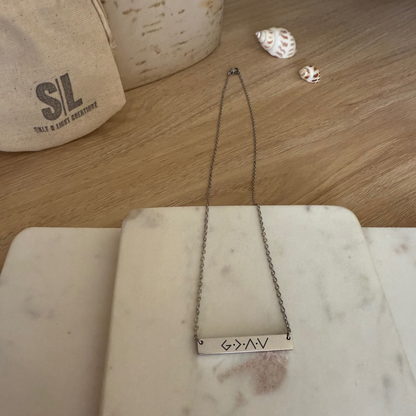 GOD IS GREATER THAN THE HIGHS AND LOWS Bar Necklace