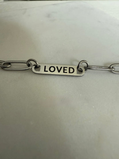 LOVED Paperclip Bracelet