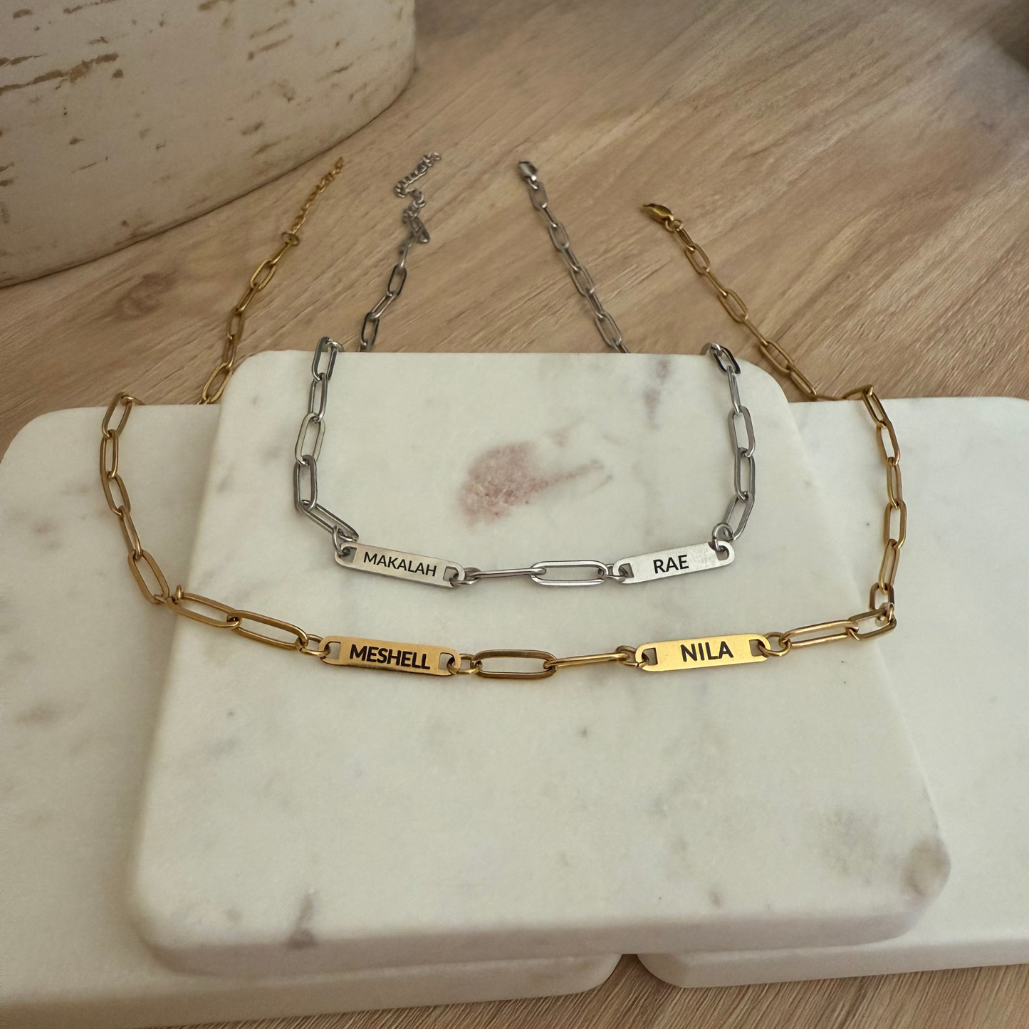 PERSONALIZED PAPER CLIP BAR NECKLACE