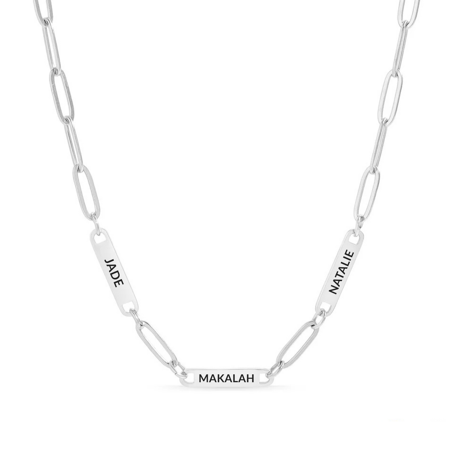 PERSONALIZED PAPER CLIP BAR NECKLACE