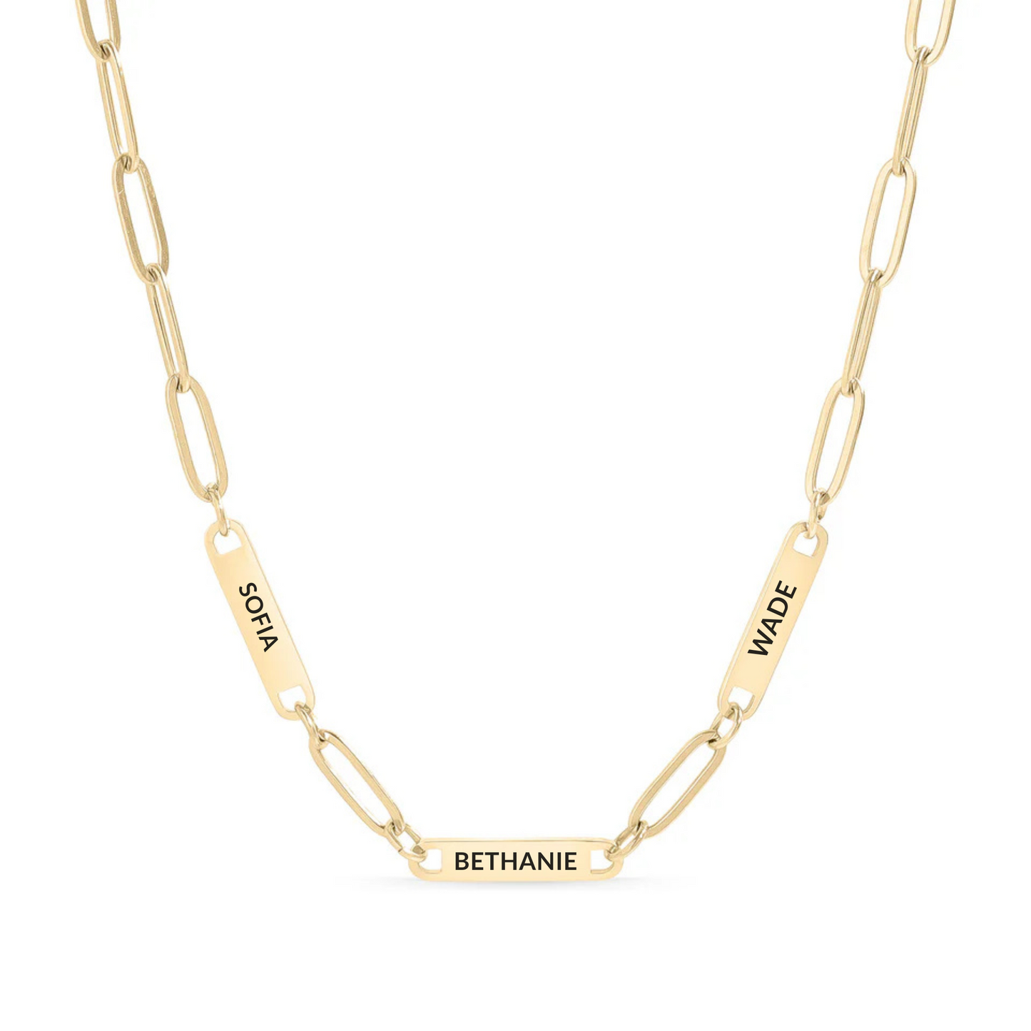 PERSONALIZED PAPER CLIP BAR NECKLACE