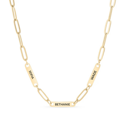 PERSONALIZED PAPER CLIP BAR NECKLACE