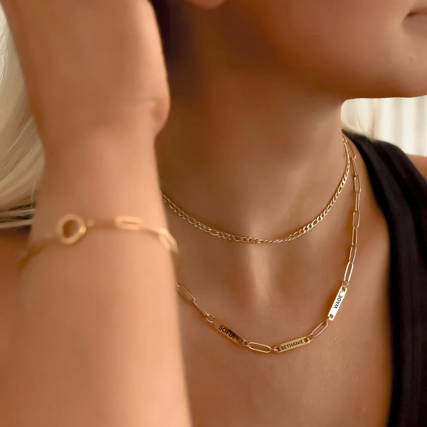 PERSONALIZED PAPER CLIP BAR NECKLACE