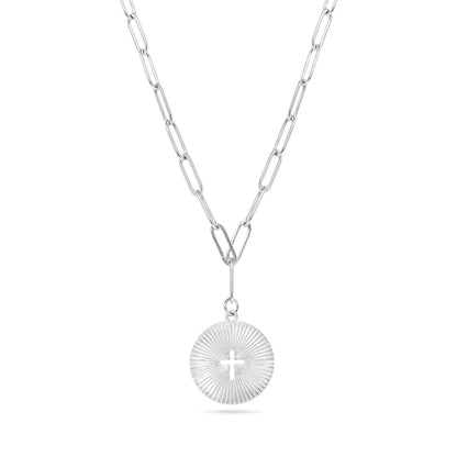 NEW Sun Burst Cross Paper Clip Necklace